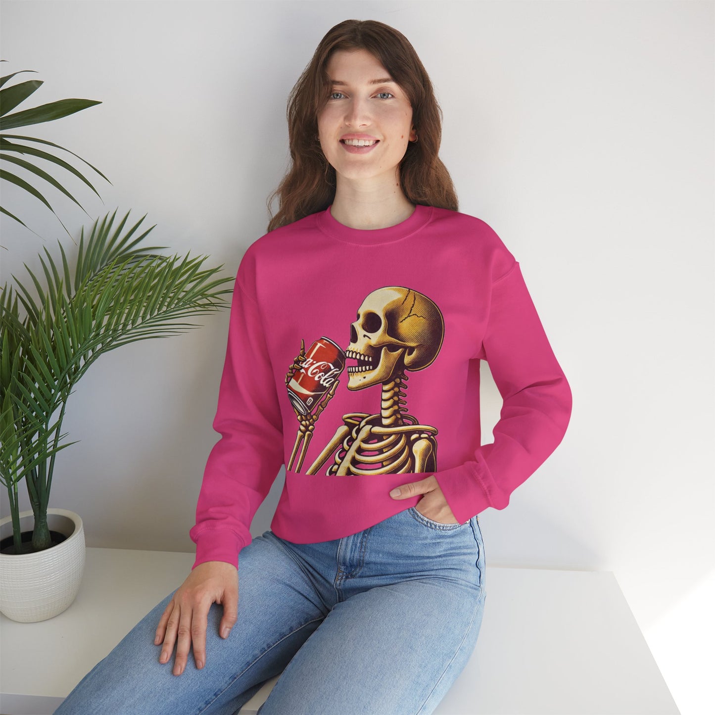 Skeleton Drinking A Coke Halloween Sweatshirt