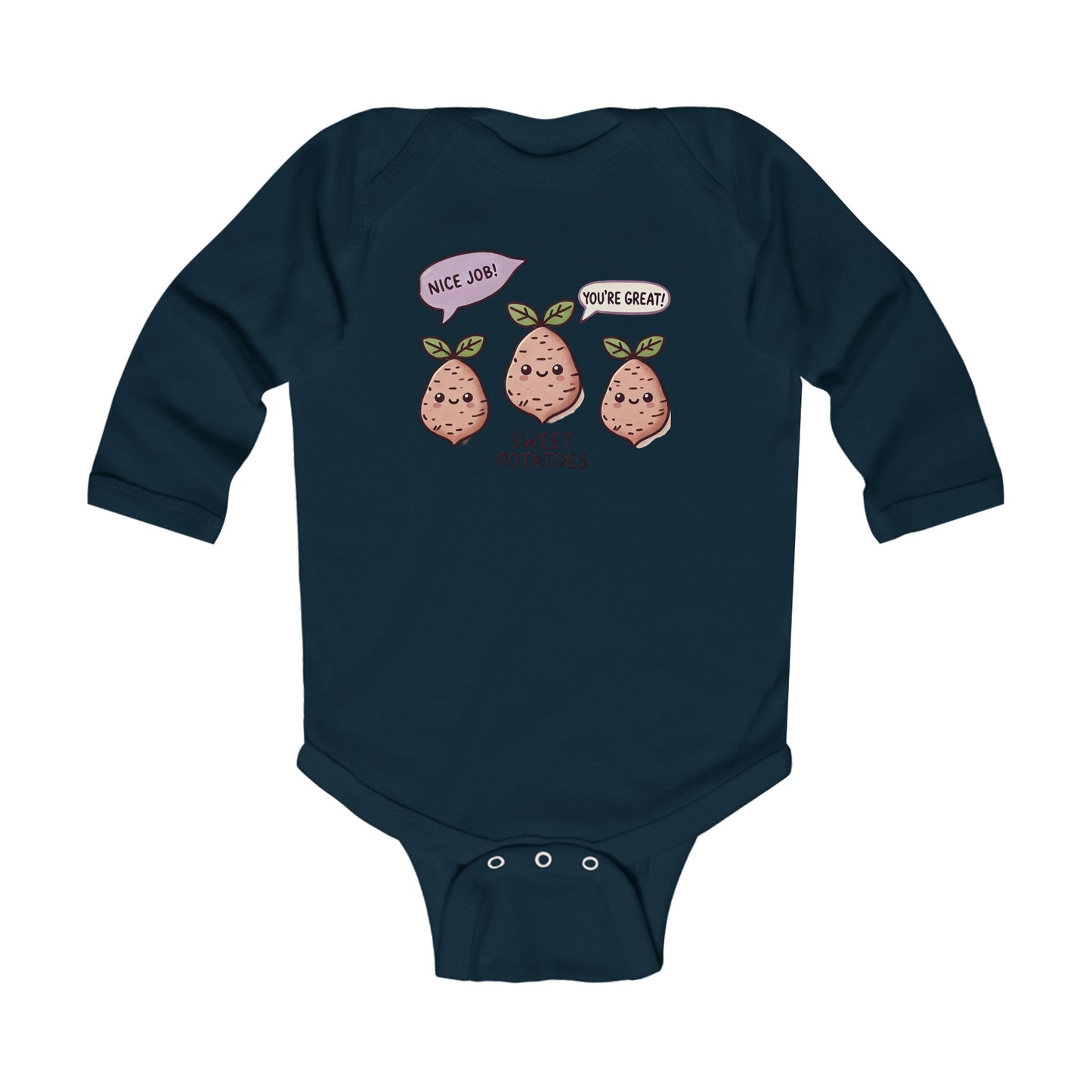 Funny and Sweet Potatoes Long Sleeve Bodysuit, Baby Toddler Romper, Adorable Vegetables Outfit, Cute Potato Jumpsuit, Sweet Potato Baby