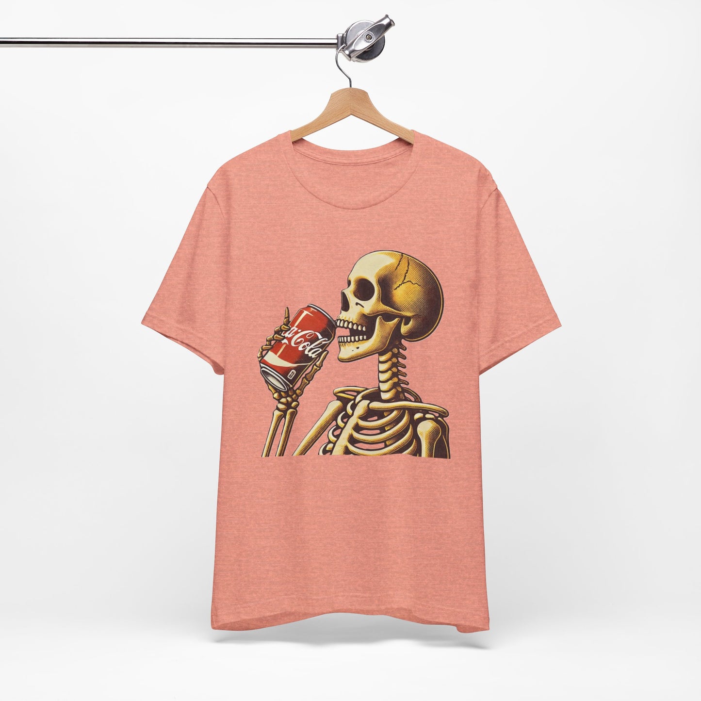 Skeleton Drinking A Coke Halloween Tshirt Fun, Spooky Skeleton Unisex Tee, Halloween Costume Shirt, Scary Skeleton Drinking Soda T-shirt,