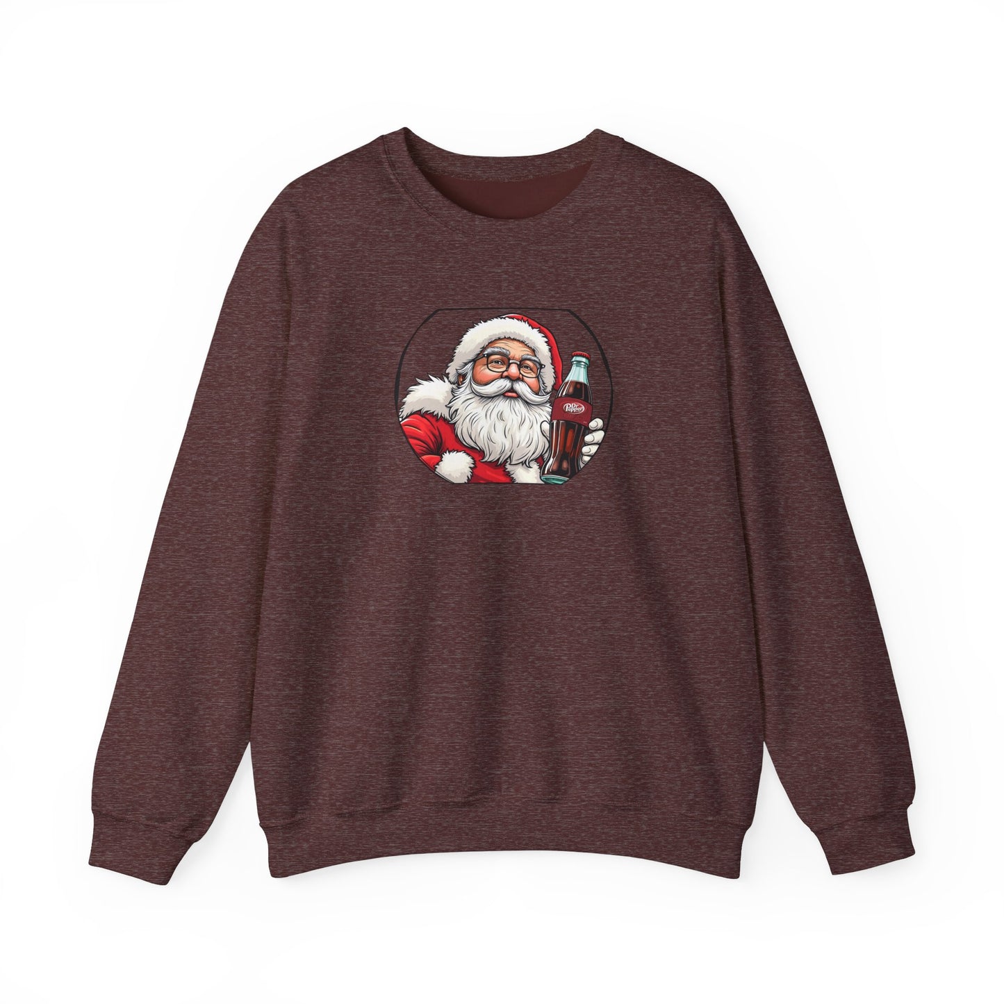 Adult Sweatshirt Christmas Santa Drinking A Dr. Pepper