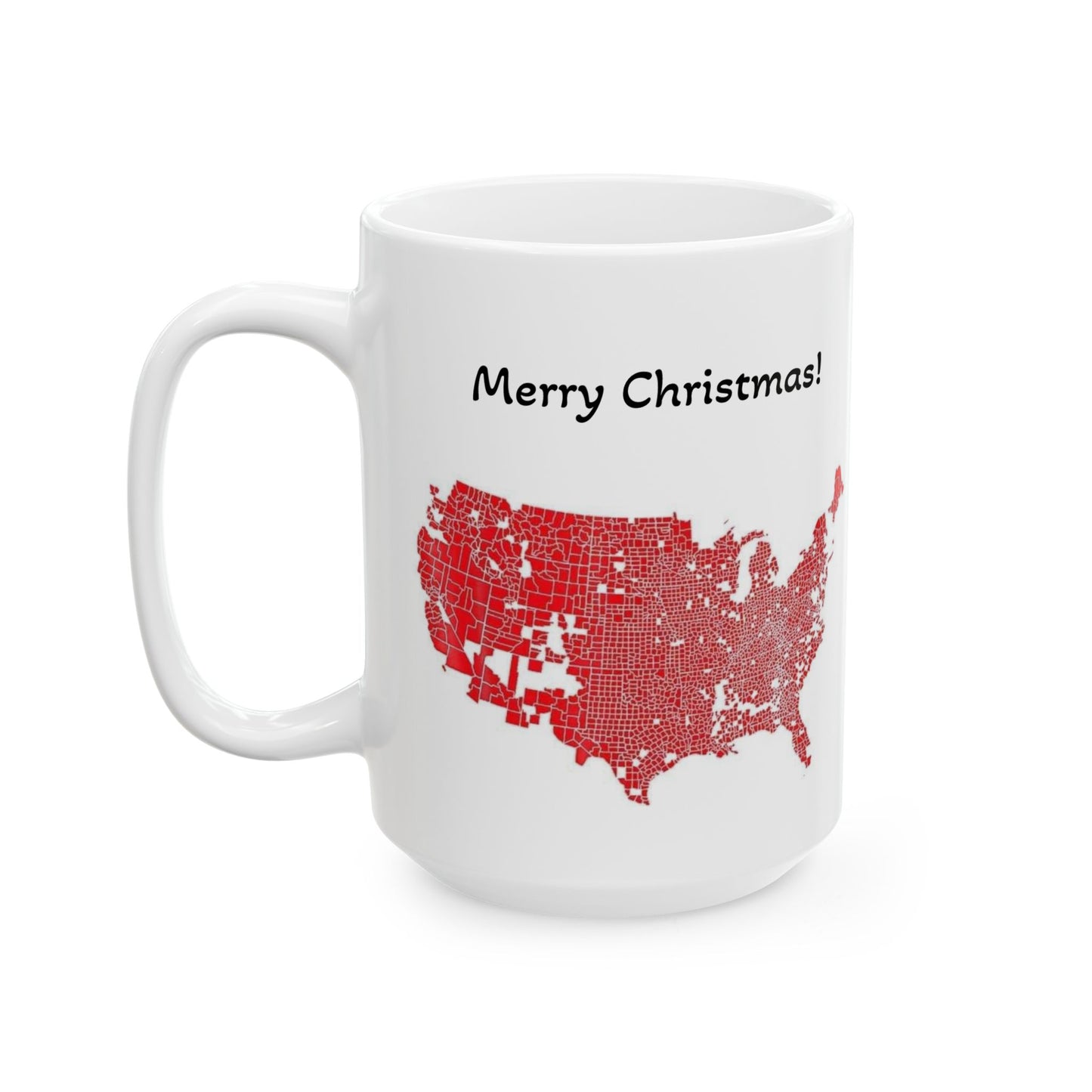 Politics Map Merry Chirstmas Happy Holidays Patriotic Funny Meme Ceramic Mug