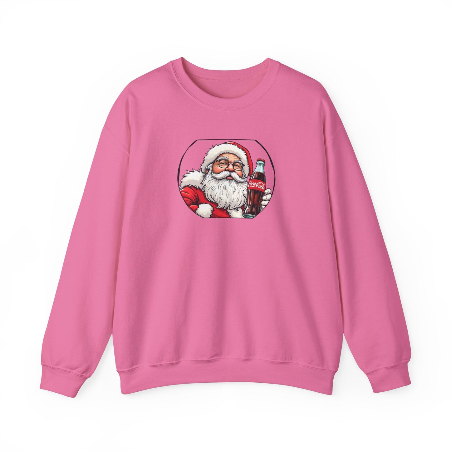 Adult Sweatshirt Christmas Santa Drinking a Coke