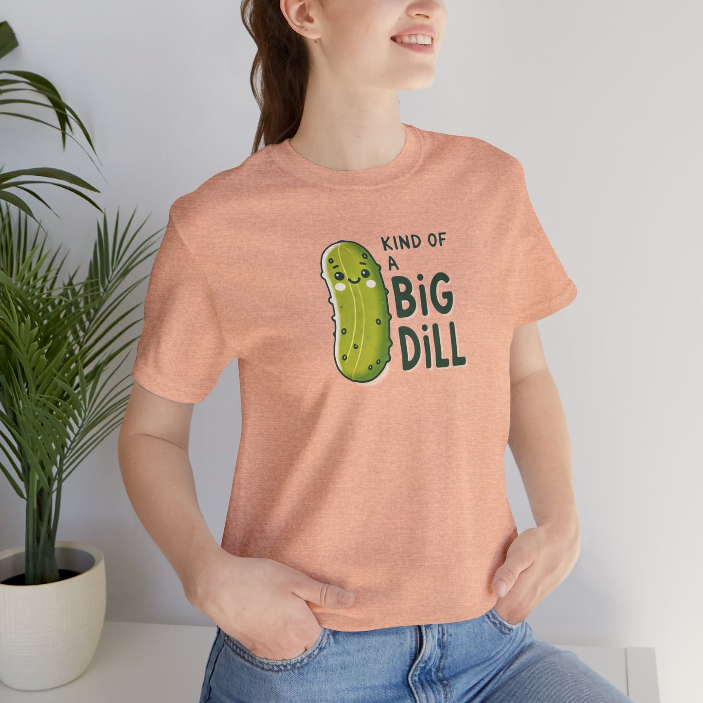 Funny Pickle T-Shirt, Big Dill-ightful Tee, Cute Dill Shirt, Unisex Jersey Top, Foodie Gift