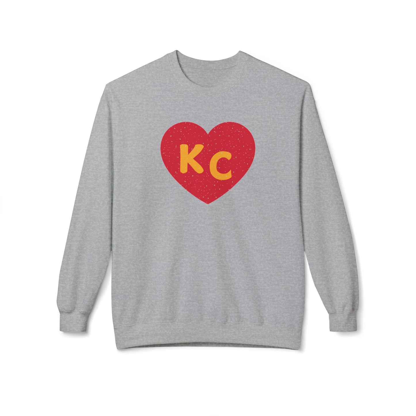 Vintage I Heart Kansas City Red And Yellow Midweight Softstyle Fleece Crewneck KC Sweatshirt