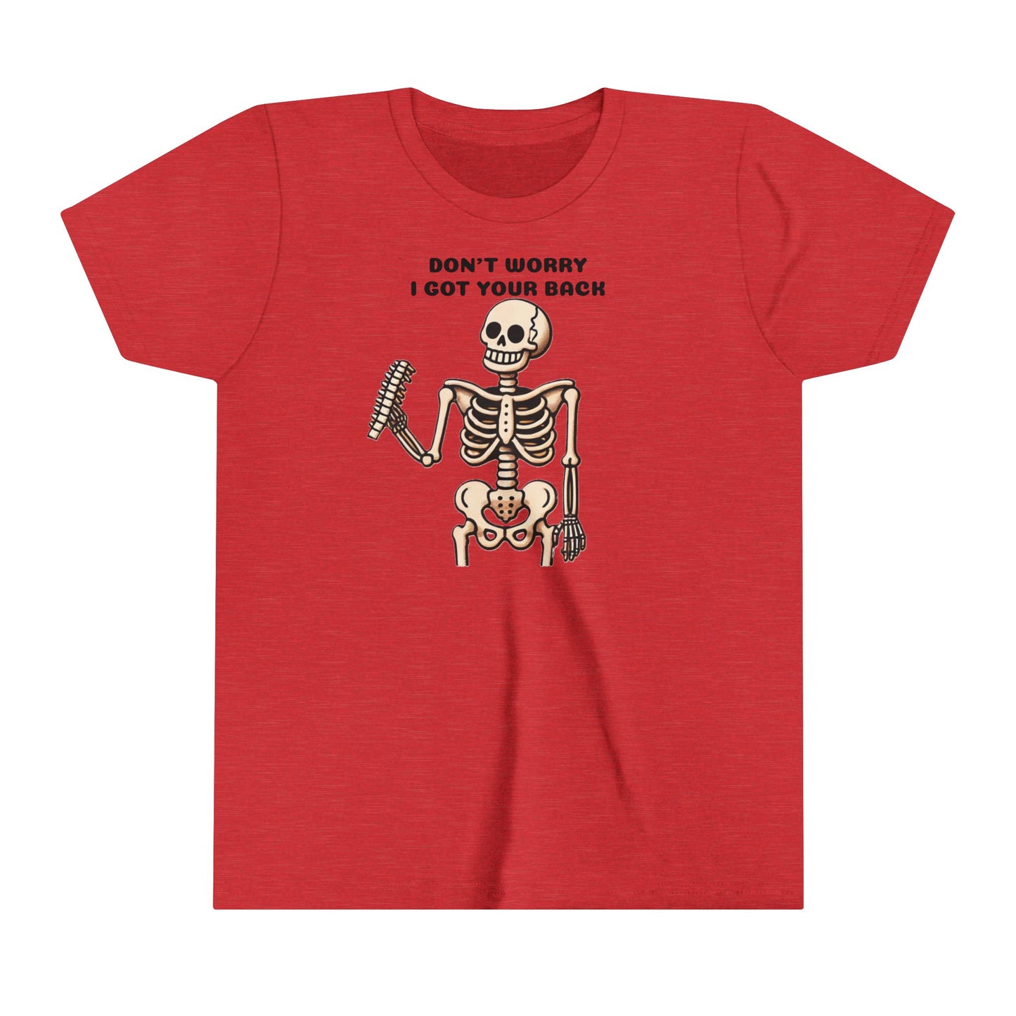 Funny Skeleton Don't Worry I Got Your Back Youth Tee, Kids
 Skeleton Graphic Halloween Shirt