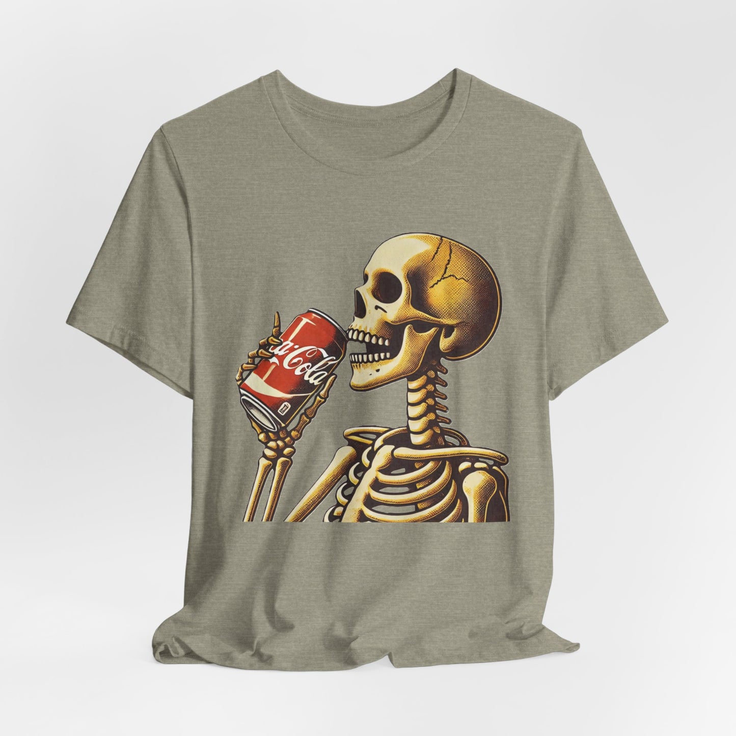 Skeleton Drinking A Coke Halloween Tshirt Fun, Spooky Skeleton Unisex Tee, Halloween Costume Shirt, Scary Skeleton Drinking Soda T-shirt,