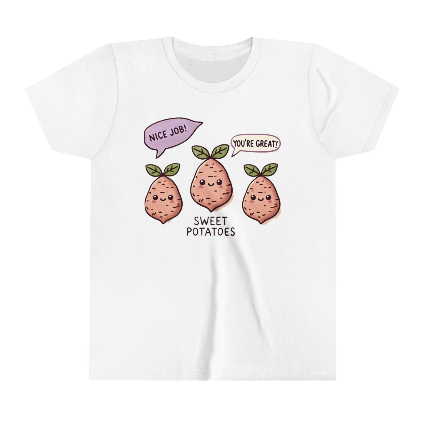 Youth Short Sleeve Tee, Funny Potato Shirt, Cute Kids Sweet Potato Lover Gift Foodie Shirt