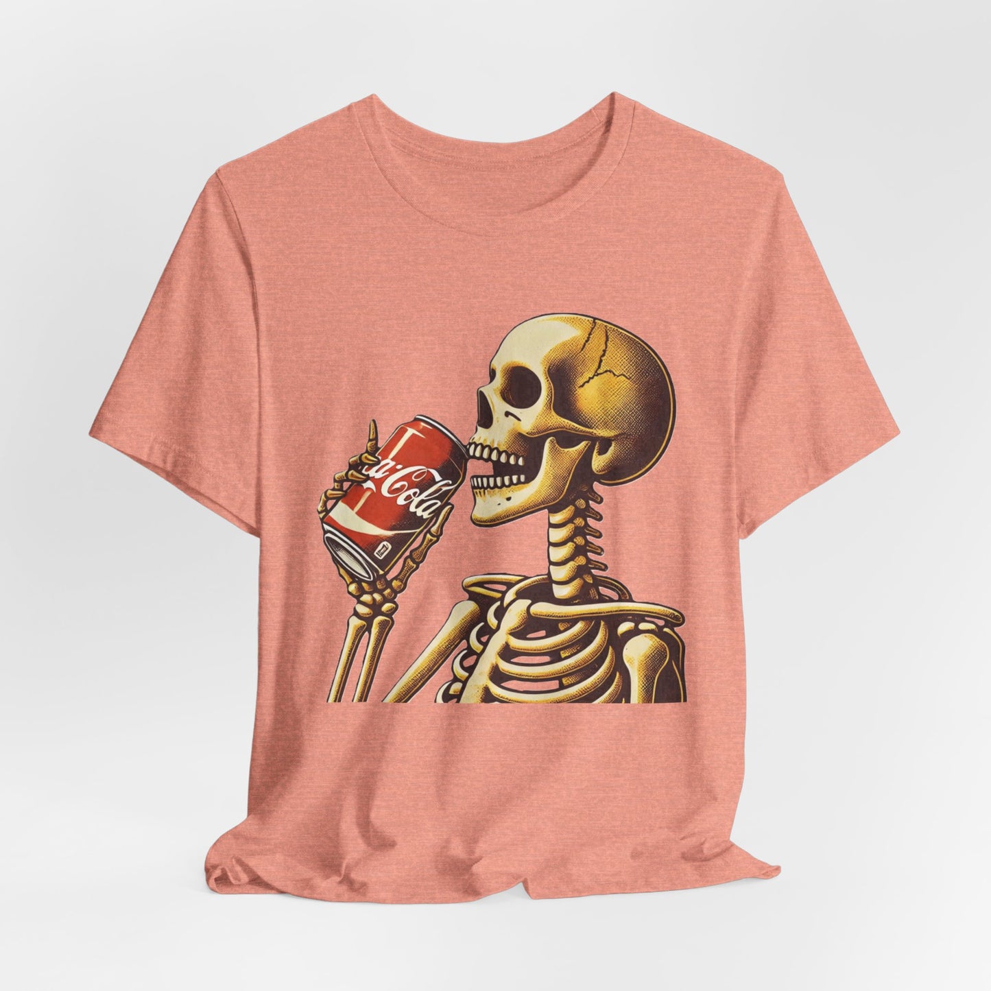 Skeleton Drinking A Coke Halloween Tshirt Fun, Spooky Skeleton Unisex Tee, Halloween Costume Shirt, Scary Skeleton Drinking Soda T-shirt,