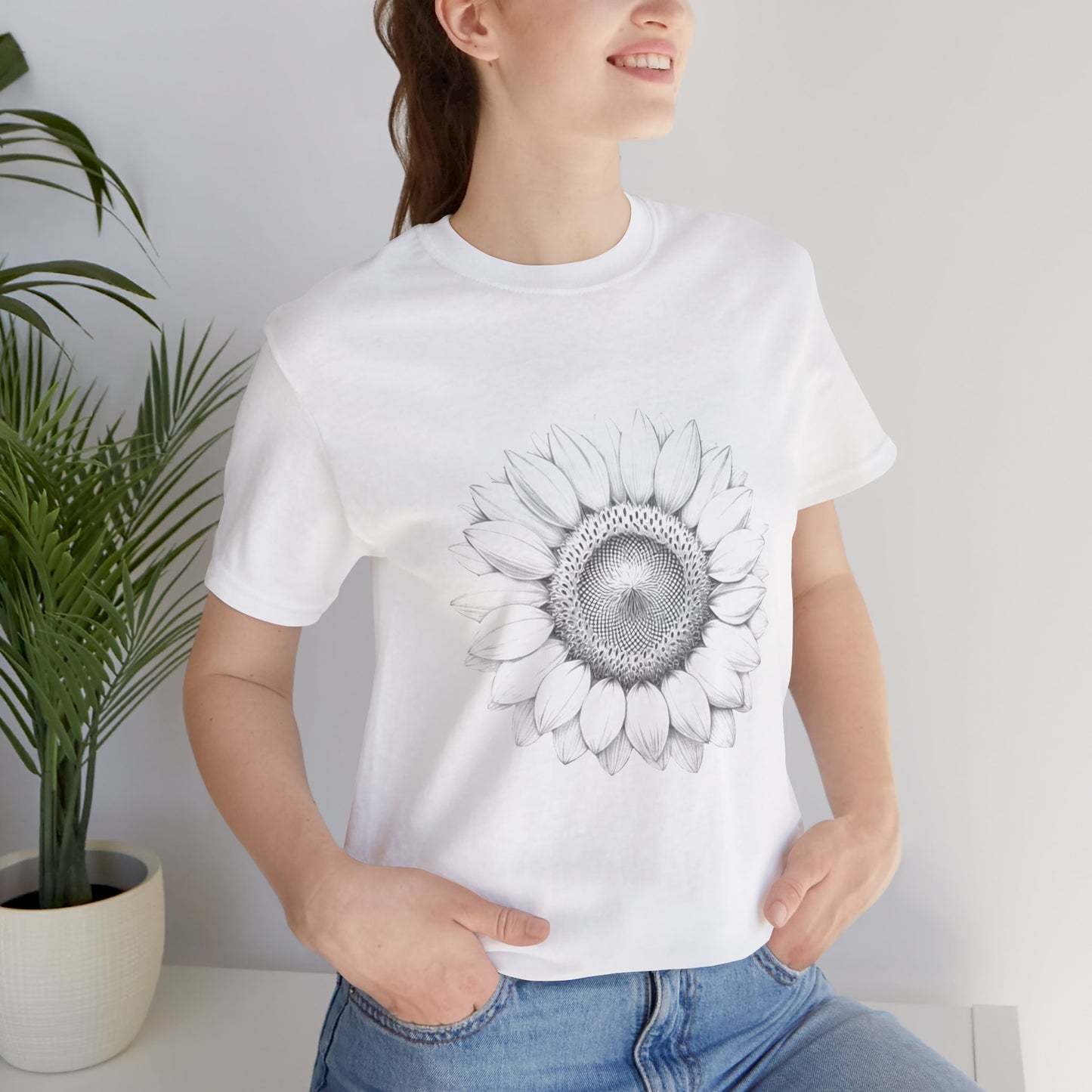 Vintage Drawn Sunflower Tshirt, Floral Graphic Tee, Retro Flower T-Shirt, Nature Lover Gift, Summer Botanical Shirt