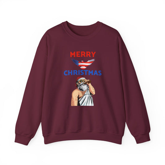 American Flag Christmas Santa Sweatshirt