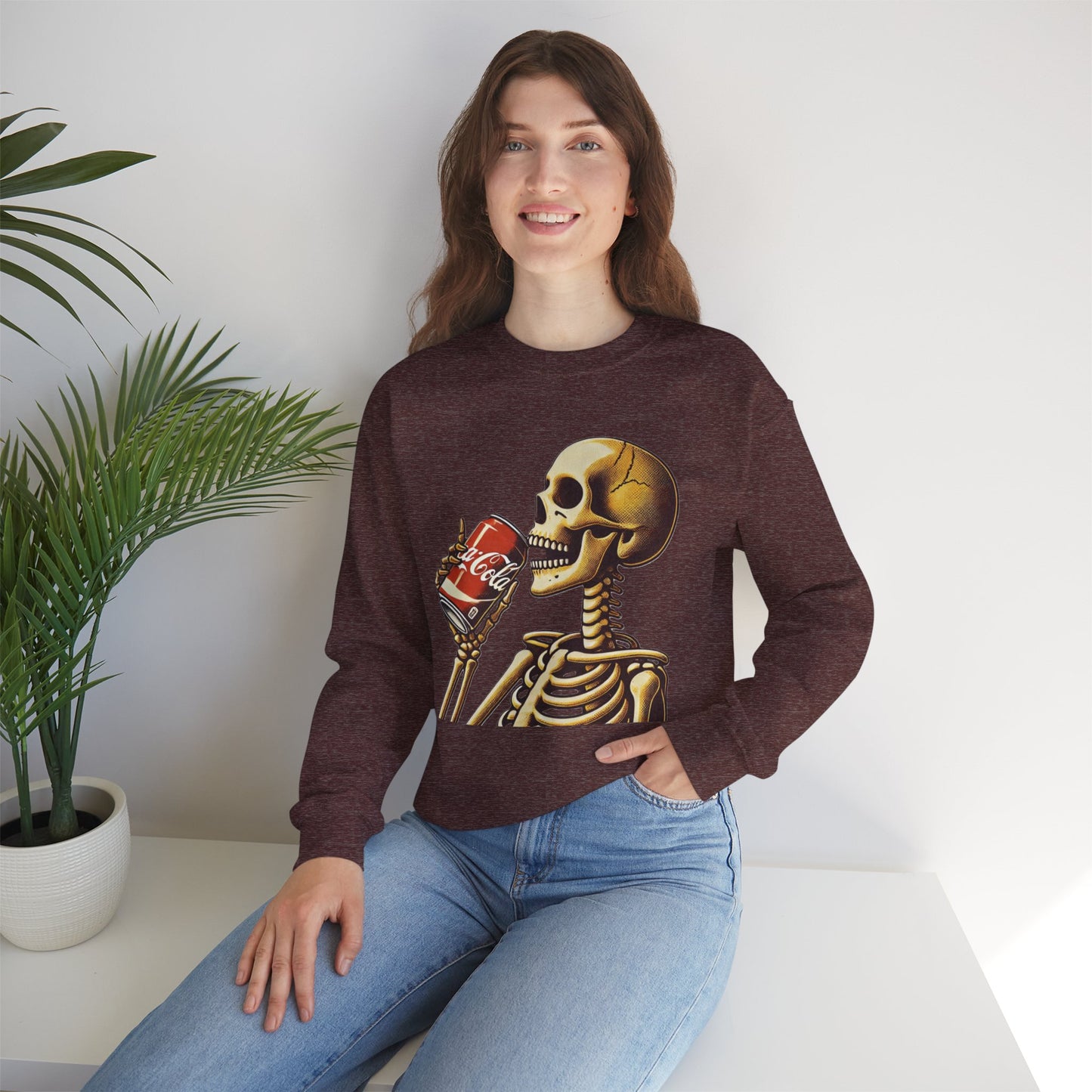 Skeleton Drinking A Coke Halloween Sweatshirt