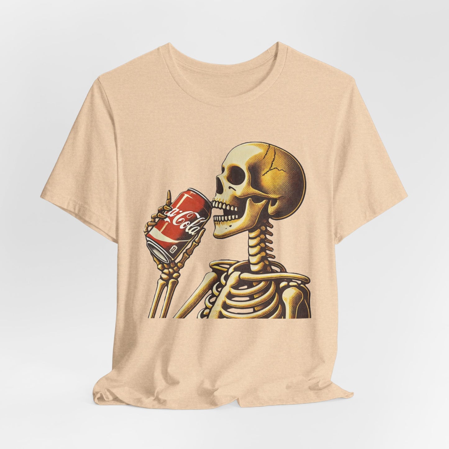 Skeleton Drinking A Coke Halloween Tshirt Fun, Spooky Skeleton Unisex Tee, Halloween Costume Shirt, Scary Skeleton Drinking Soda T-shirt,