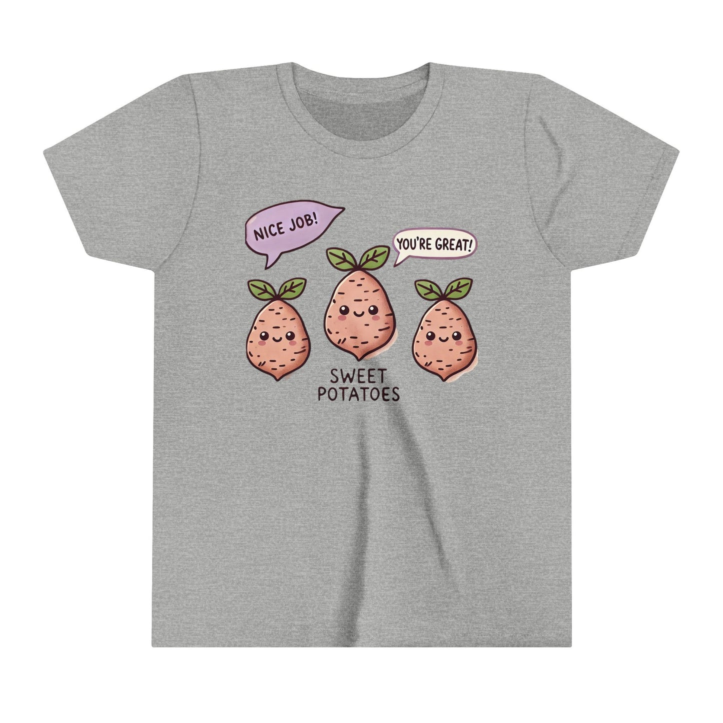 Youth Short Sleeve Tee, Funny Potato Shirt, Cute Kids Sweet Potato Lover Gift Foodie Shirt