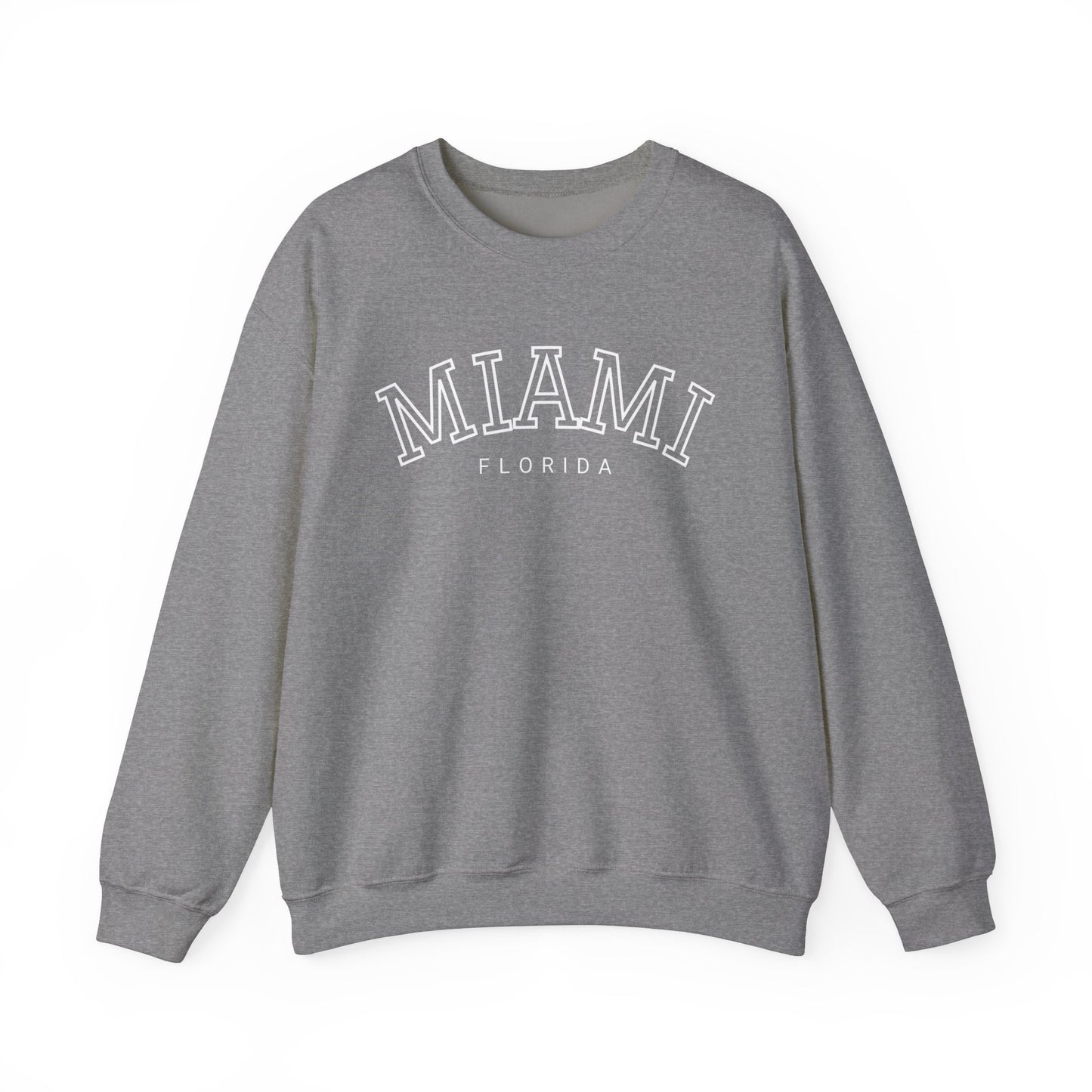 Vintage Miami Florida Graphic Unisex Sweatshirt, Retro Souvenir Beach Vacation Clothing, Crewneck Jumper, Holiday Gift, Warm Pullover