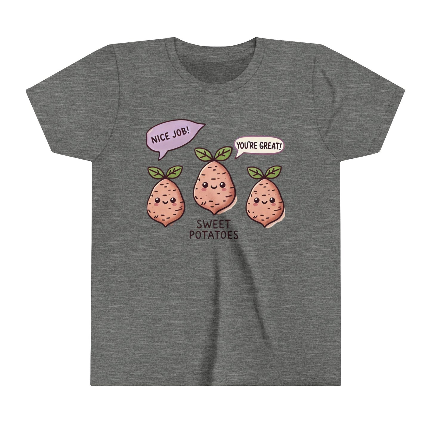 Youth Short Sleeve Tee, Funny Potato Shirt, Cute Kids Sweet Potato Lover Gift Foodie Shirt