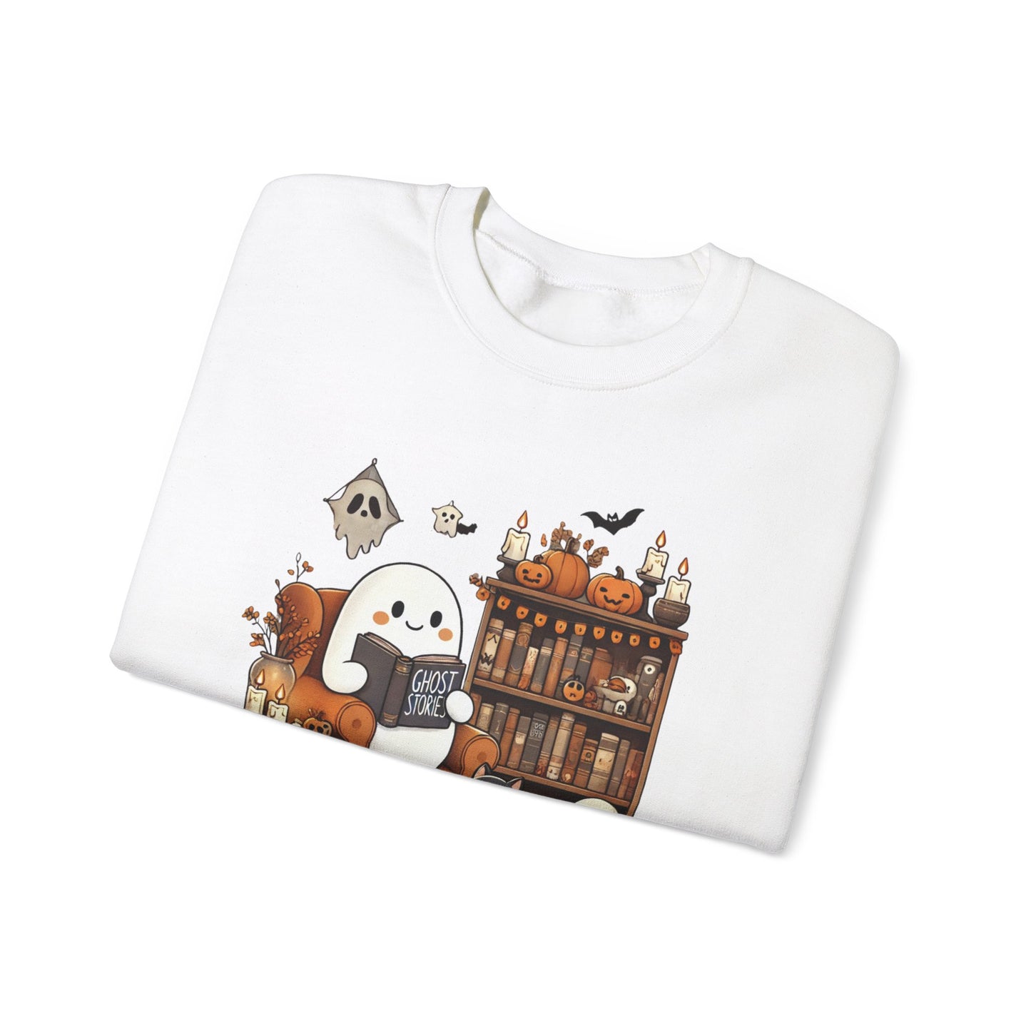 Ghost Reading Ghost Stories Halloween Sweatshirt