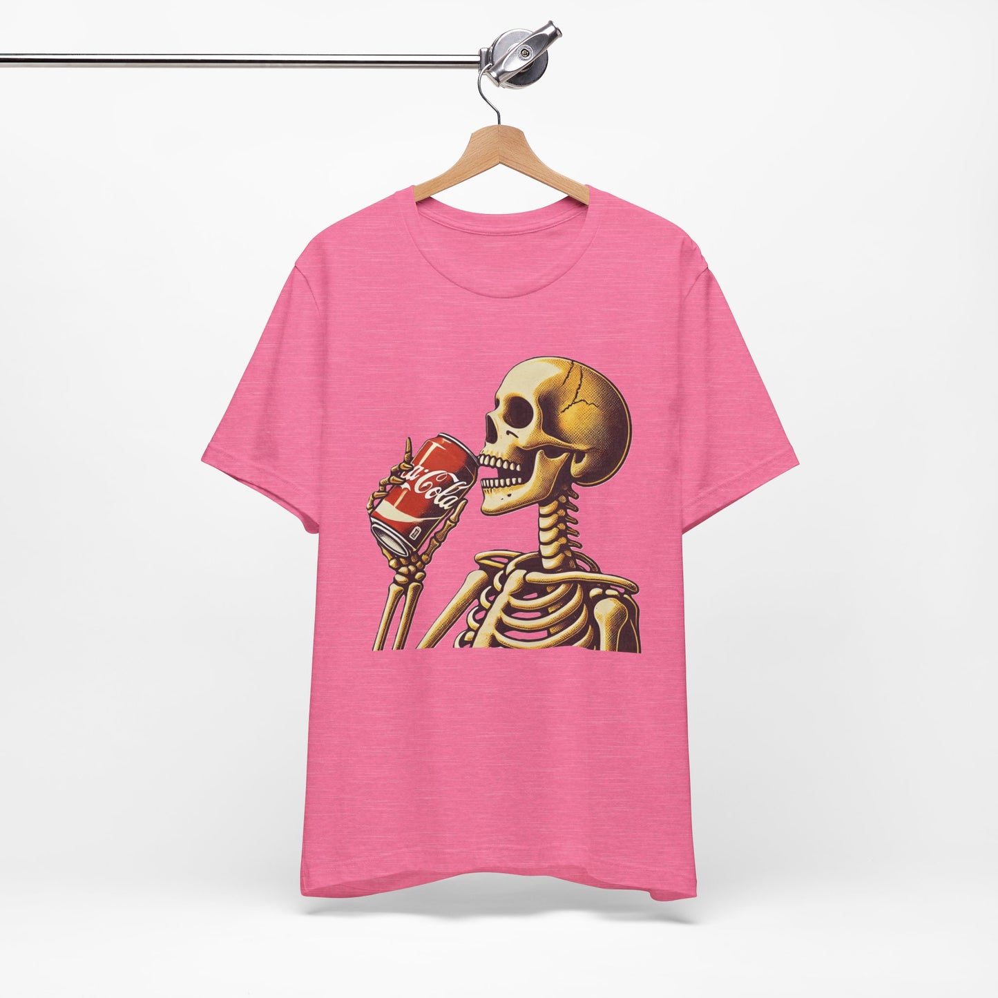 Skeleton Drinking A Coke Halloween Tshirt Fun, Spooky Skeleton Unisex Tee, Halloween Costume Shirt, Scary Skeleton Drinking Soda T-shirt,