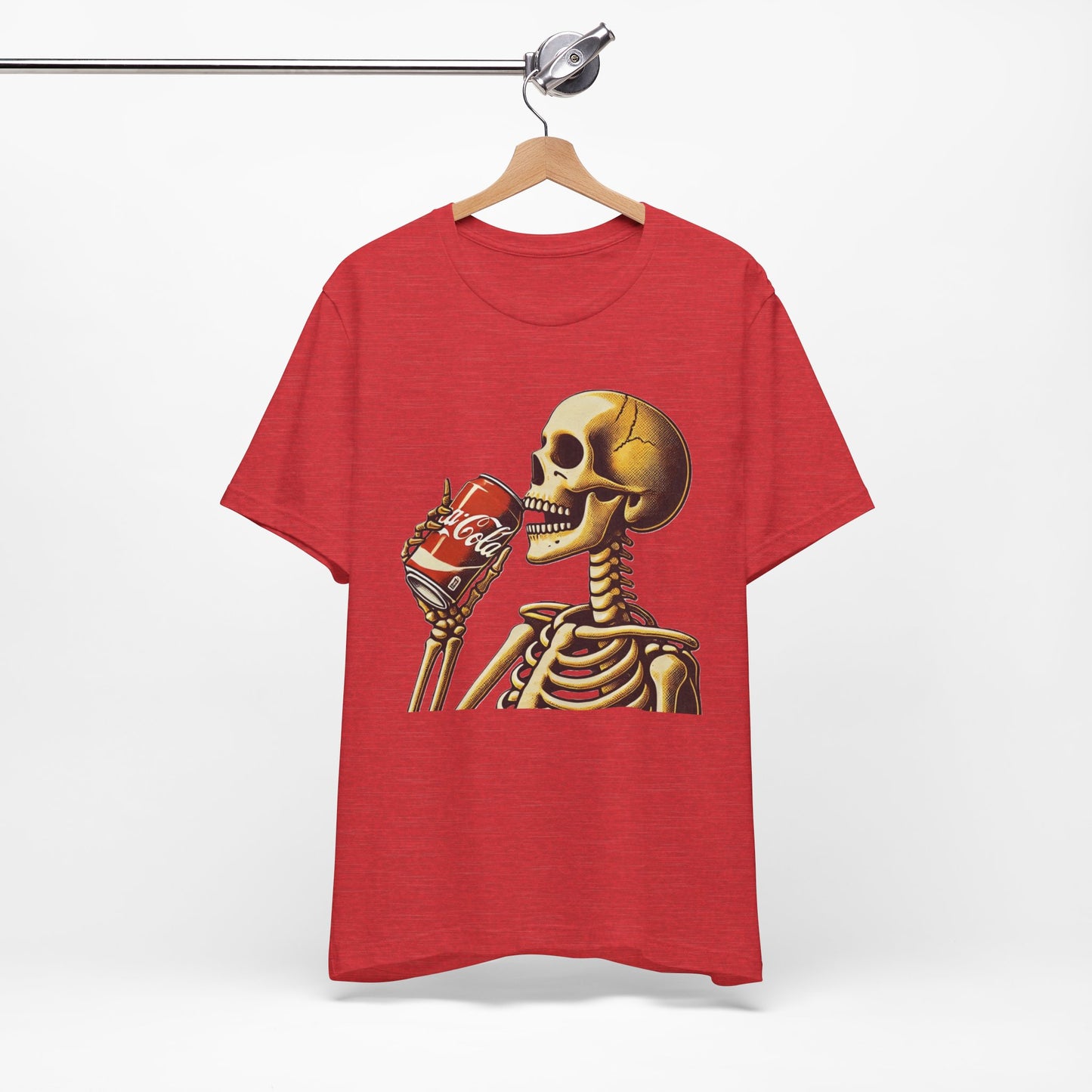 Skeleton Drinking A Coke Halloween Tshirt Fun, Spooky Skeleton Unisex Tee, Halloween Costume Shirt, Scary Skeleton Drinking Soda T-shirt,