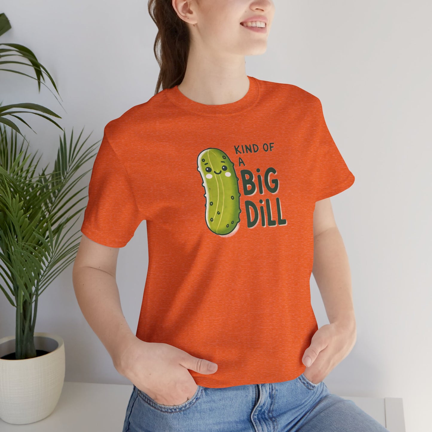 Funny Pickle T-Shirt, Big Dill-ightful Tee, Cute Dill Shirt, Unisex Jersey Top, Foodie Gift