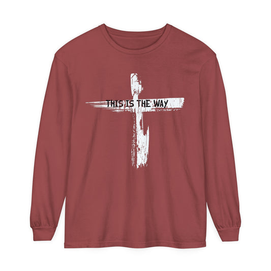 Adult Long Sleeve Tee This Is The Way The Cross Bible Quote