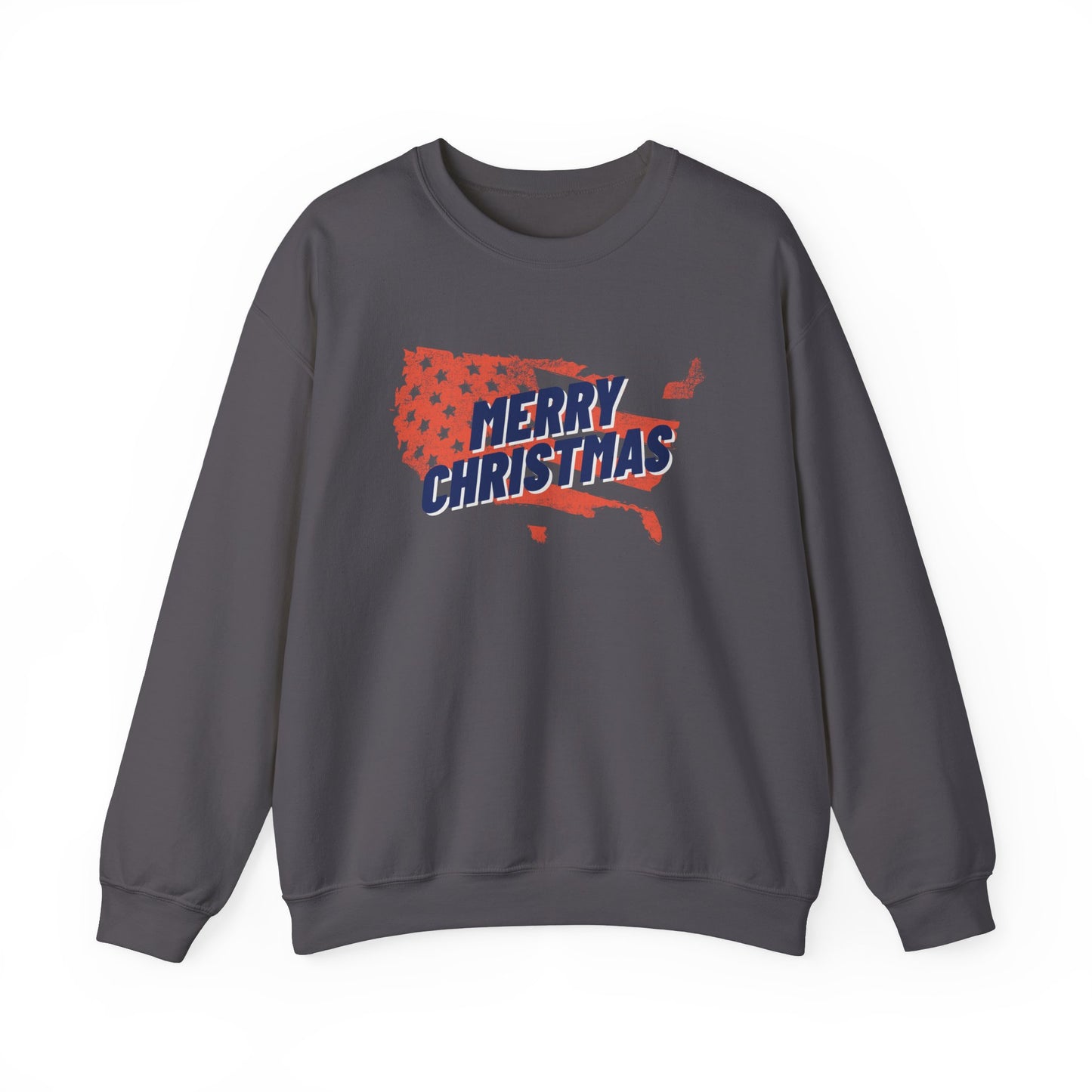 Adult Sweatshirt Merry Christmas America USA